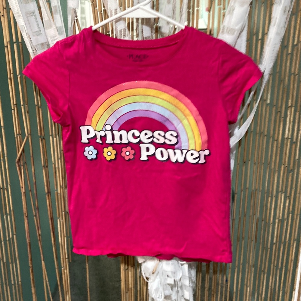 Pink place 7-8 M that says princess power